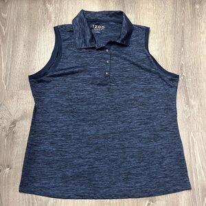 Women's IZOD Blue Sleeveless Golf Polo- Size Large- Pre-owned